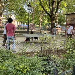 Suburbs of Paris - outdoor park with ping pong table