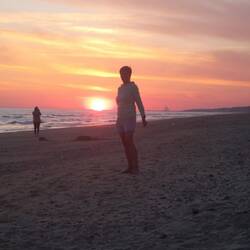 Spaziergang im Sonnenuntergang