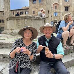 Enjoying Gelato in the Piazza