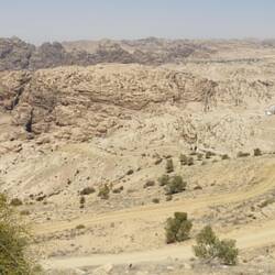 Overlooking Petra- the Siq can be seen on left