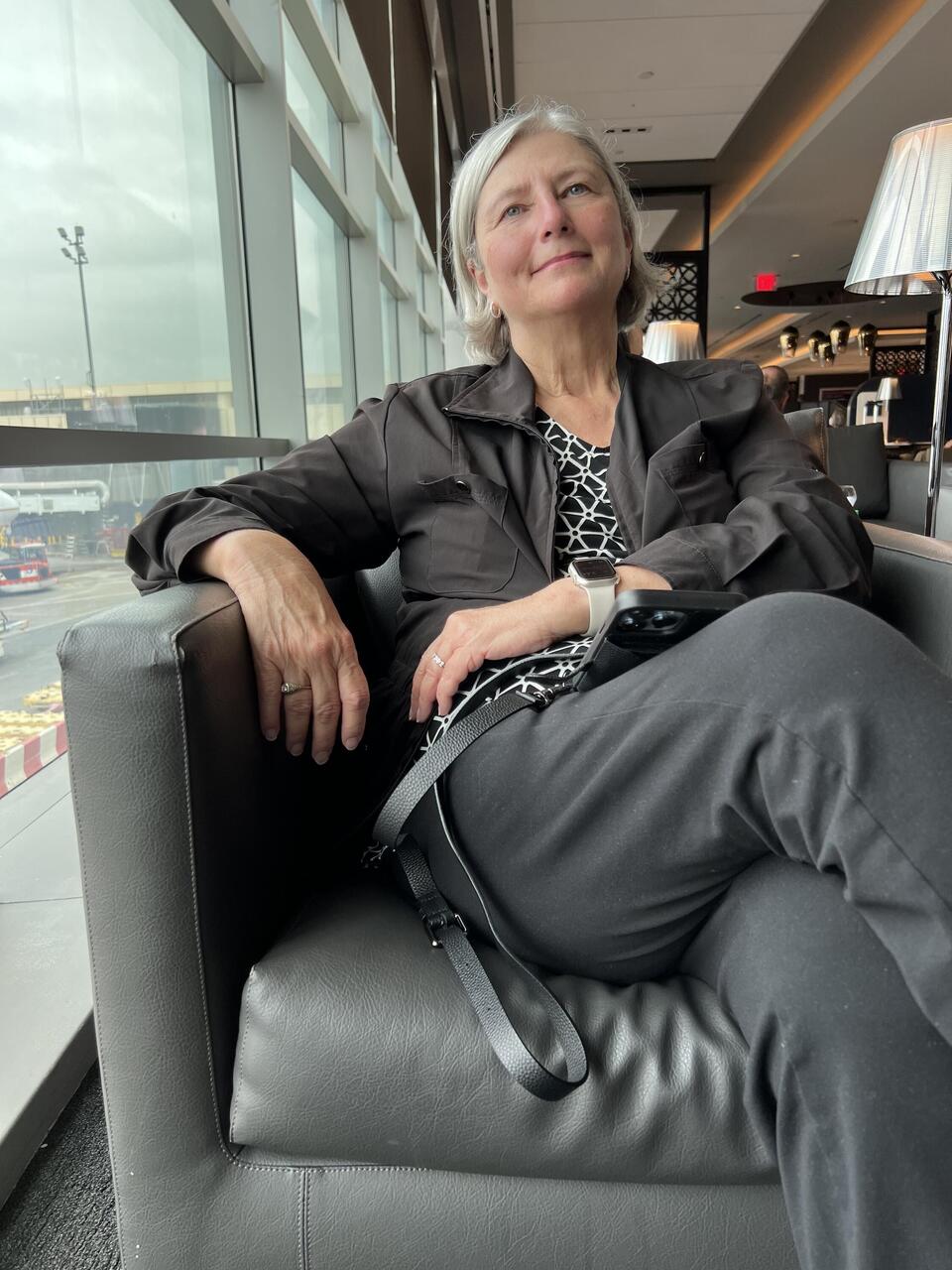 Glenda in Newark's Beautiful Polaris Lounge
