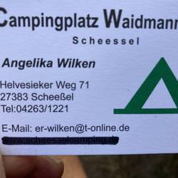 Visitenkarte, ich unterhielt mich gut mit Angelika