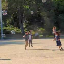 Shortly after this she collided with a little boy and scraped up elbows and knees