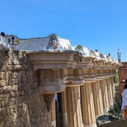 On top are the backs of the benches in the town square. Below is the cool and shady marketplace.