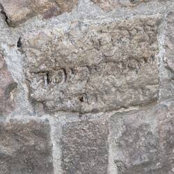 Stones were taken from Jewish headstones to build