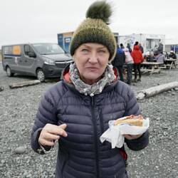 Hotdog eating for Alka.