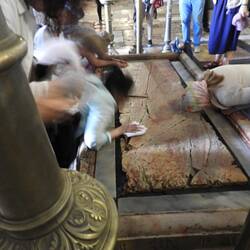 Where His body was laid after being taken down from the cross