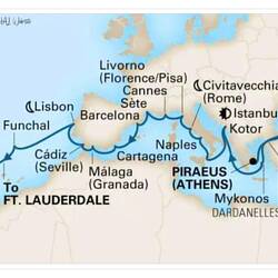 Itinerary for the 26-day Ancient Empires & Spanish Farewell TransAtlantic ... as of now.