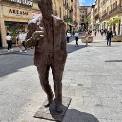 Sculptures of significant people in Salamanca's history scattered around old town