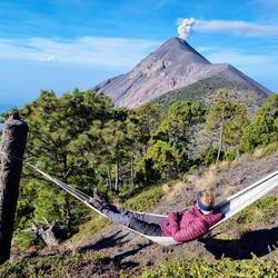 Die Aussicht auf den Fuego genießen