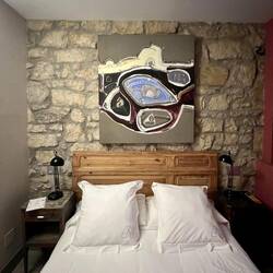 The room was tiny and felt a bit dark (small window)