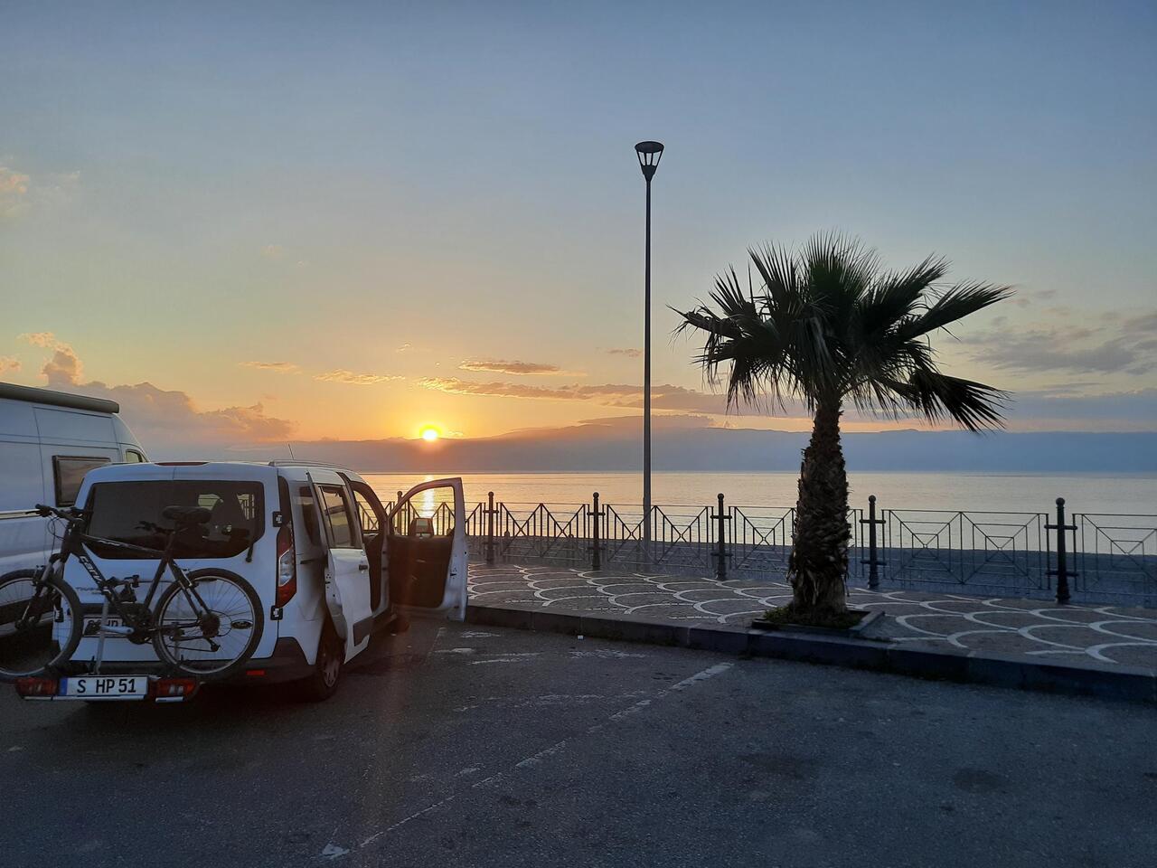 Schlafplatz vor Messina heute morgen