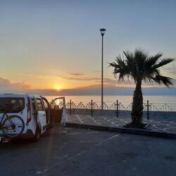 Schlafplatz vor Messina heute morgen