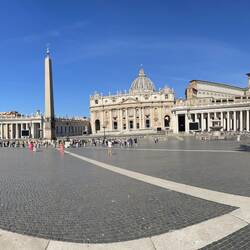 St Peters square, designed to be an embrace to visitors. Has an egyptian obelisk interestingly