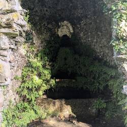 A old fountain at the beginning of the trail