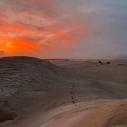 Brett's sunset in the sand dunes with the incense crew