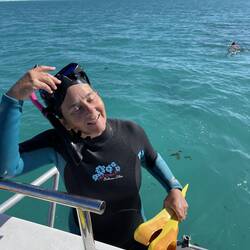 Feeling good after swim