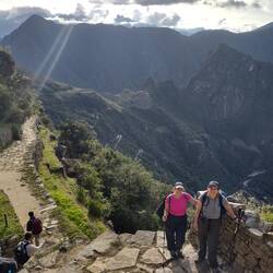 The hard won first view of Machu Picchu!