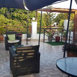 Unsere Dachterrasse zum Doppelkopf spielen 😂