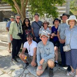 Group shot under pistachio tree Ephesus