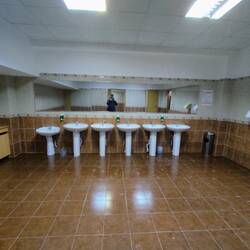 De wc's in het museum. Zag er heel gezellig uit