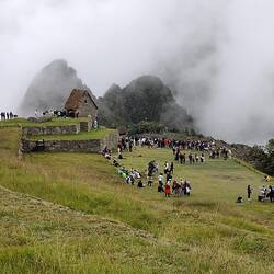 Clouds lifting. TONS of tourists! Grateful for the views from the previous day!