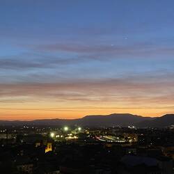 Sunset during our walk back down to airbnb