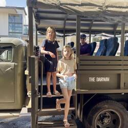 We learned about the rich hustiry of Darwin off the back of an army truck.