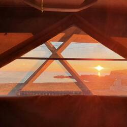 Blick aus dem Dreiecksfenster