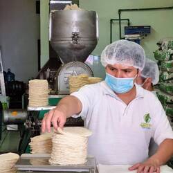 Was in Guatemala noch Handharbeit war, macht hier die Tortilla-Maschine