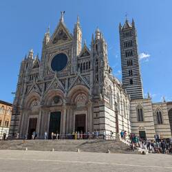 Outside of the Metropolitan Cathedral of Saint Mary of the Assumption or Siena Cathedral