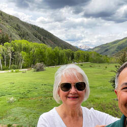 A "we've arrived at the Sylvan Lake Visitor Center" selfie — Eagle, CO.