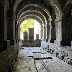 A teaching gallery, where student each sat in the niches