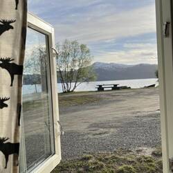 Blick aus dem Fenster in der Timmerstugan