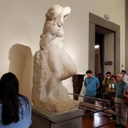 The prisoners from Miccelangelo. He was one of the only sculptors not to mark proportions up prior.