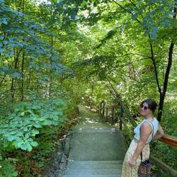 We took an elevatot to the top, but walked down