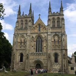 The Abbey Church, with a wedding party