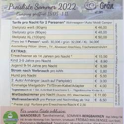 Zum Vergleich die Preise 2022