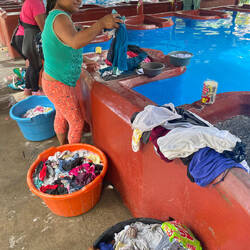 A public cloth washing station