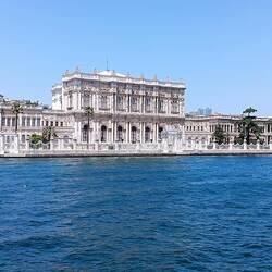 Dolmabahce Palace view along Bosphorus Strait