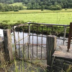 Interesting looking riverside gate, I wonder were it leads?
