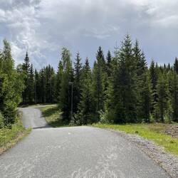 Langlaufstrecke zwischen Skistadion und Sprungschanzen