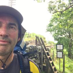 Crossing Ffestiniog narrow gauge railway