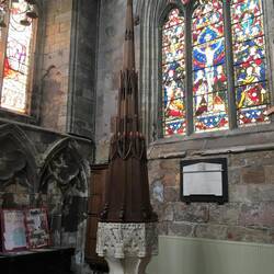 Carved Wooden Font Cover