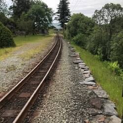 Look south down the track from the station