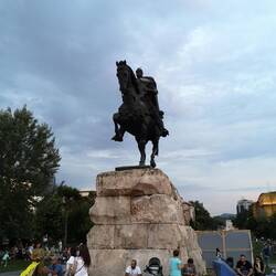 Der Volksheld von Albanien darf auf seinem Platz nicht fehlen.