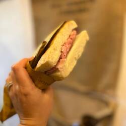 Schiacciata with prosciutto cotto and tartufo at SandwiChic