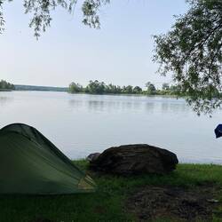 Sensationeller Blick aus dem Zelt am Morgen