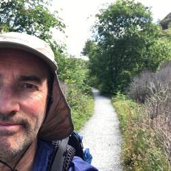 Easy terrain path alongside Llyn Dinas