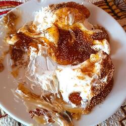 Yogurt with honey & poppy seeds. Yums